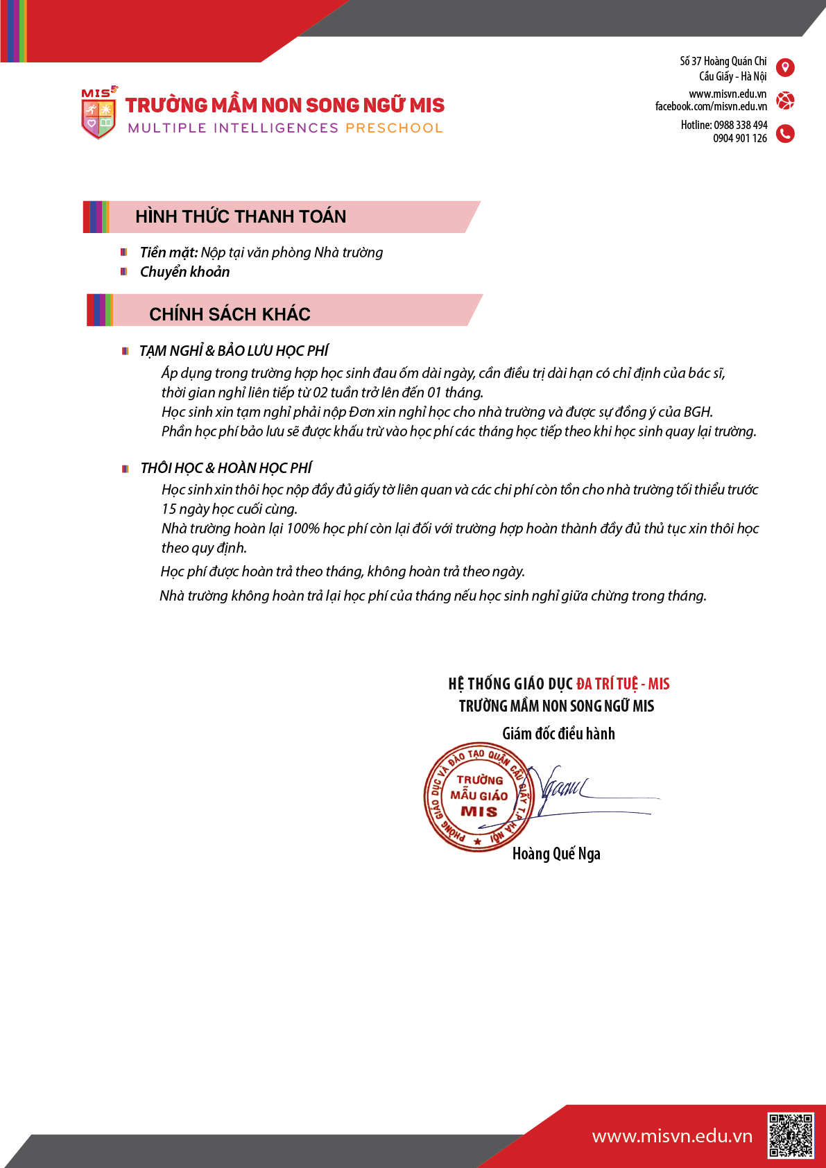 Thông tin tuyển sinh Mầm non - Tiền tiểu học năm học 2026-2027