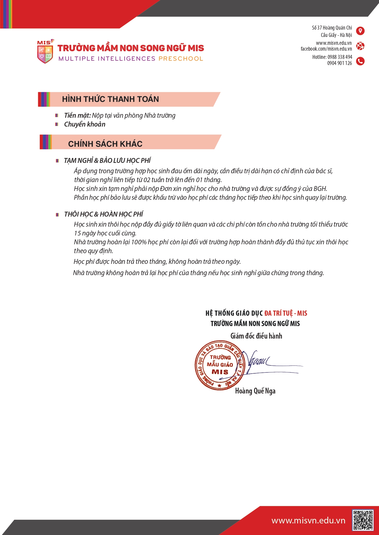 Thông tin tuyển sinh Mầm non - Tiền tiểu học năm học 2026-2027