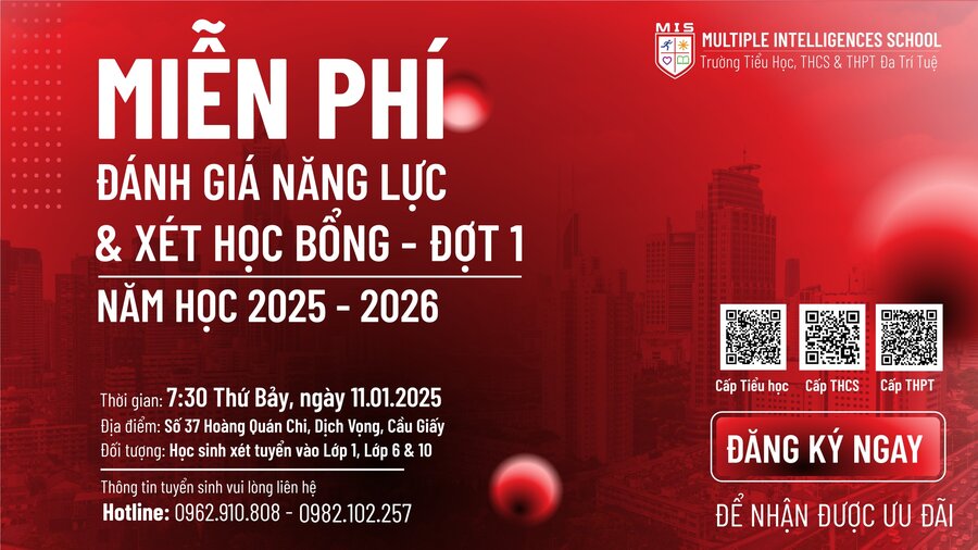 01 NGÀY CUỐI CÙNG – ĐĂNG KÝ NGAY ĐỢT 1 – ĐÁNH GIÁ NĂNG LỰC & XÉT HỌC BỔNG