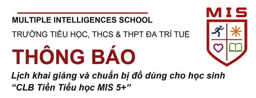Thông báo cho ngày tựu trường “Lớp MIS 5+”