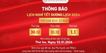 THÔNG BÁO LỊCH NGHỈ TẾT DƯƠNG LỊCH 2024