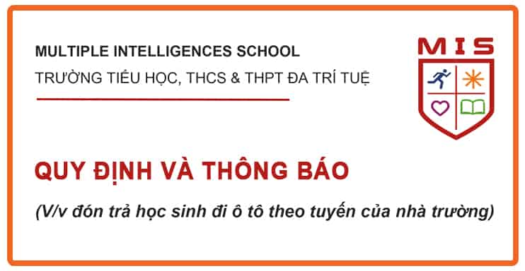 Quy định toàn trường và Thông báo cấp Tiểu học về xe đón – trả học sinh