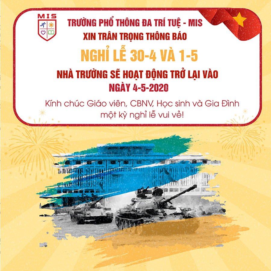 THÔNG BÁO NGHỈ LỄ 30/4 VÀ 1/5