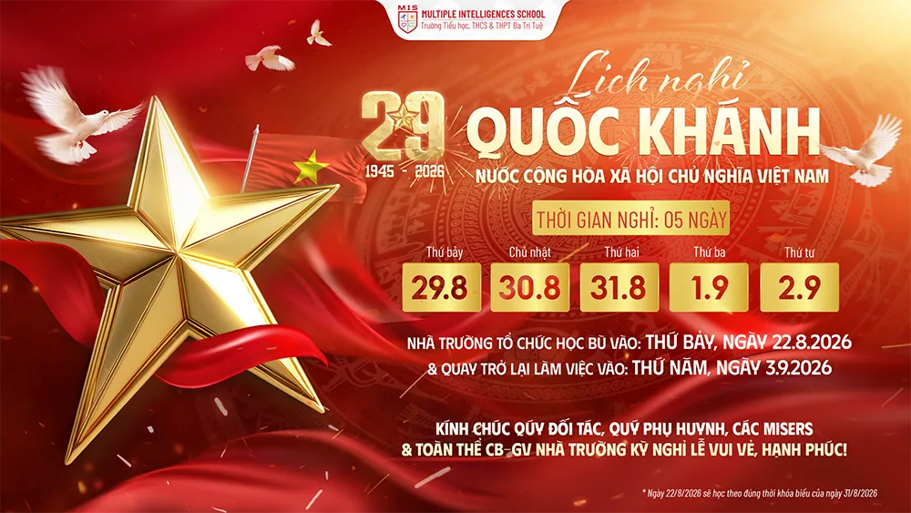 THÔNG BÁO LỊCH NGHỈ LỄ QUỐC KHÁNH 2/9 NĂM 2026