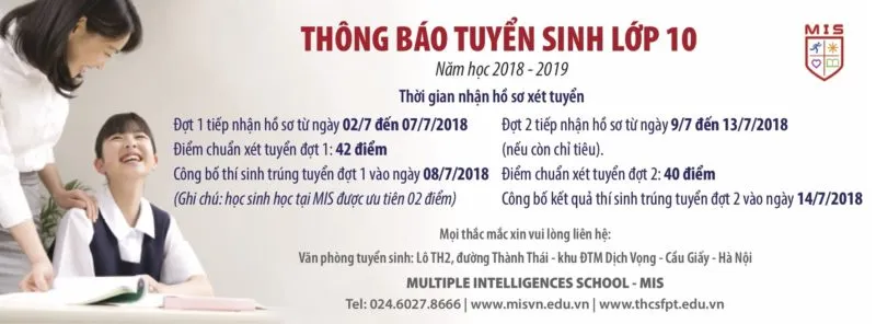 THÔNG BÁO TUYỂN SINH VÀO 10 NĂM HỌC 2018 – 2019