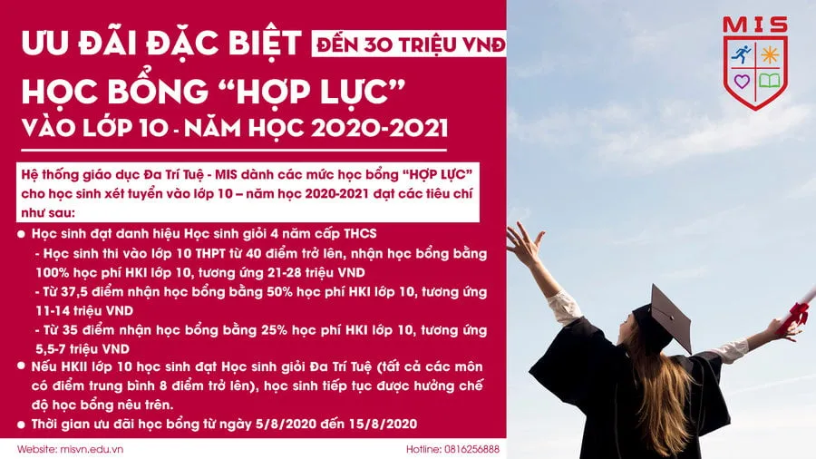 ƯU ĐÃI VÀO LỚP 10 LÊN ĐẾN 30 TRIỆU VNĐ