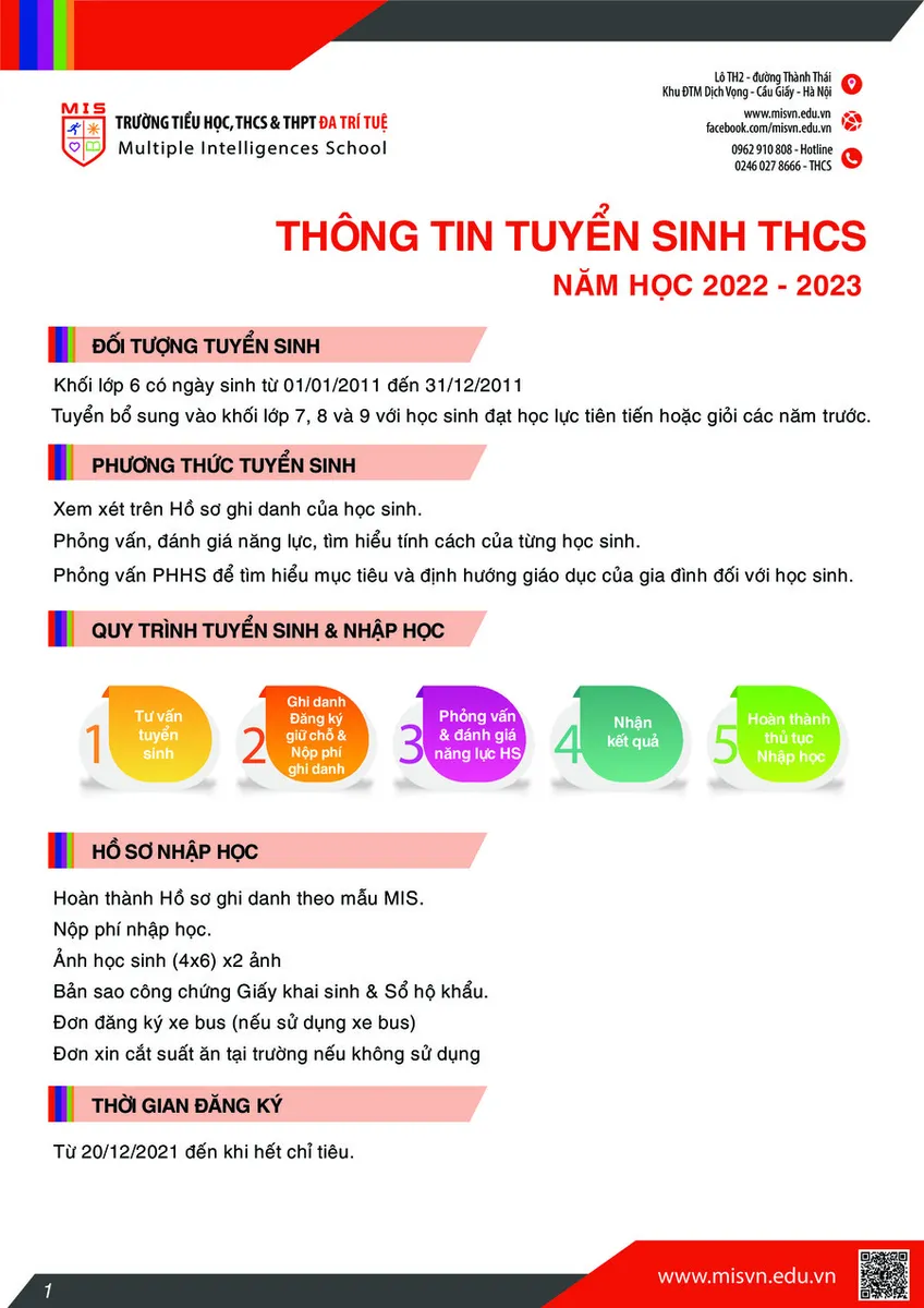 TUYỂN SINH THCS NĂM HỌC 2022 – 2023