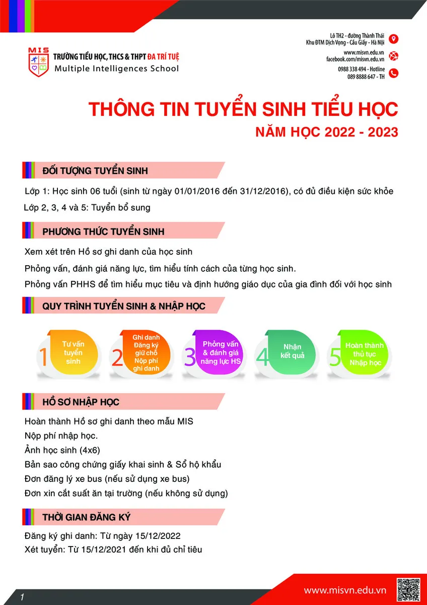TUYỂN SINH TIỂU HỌC NĂM HỌC 2022 – 2023