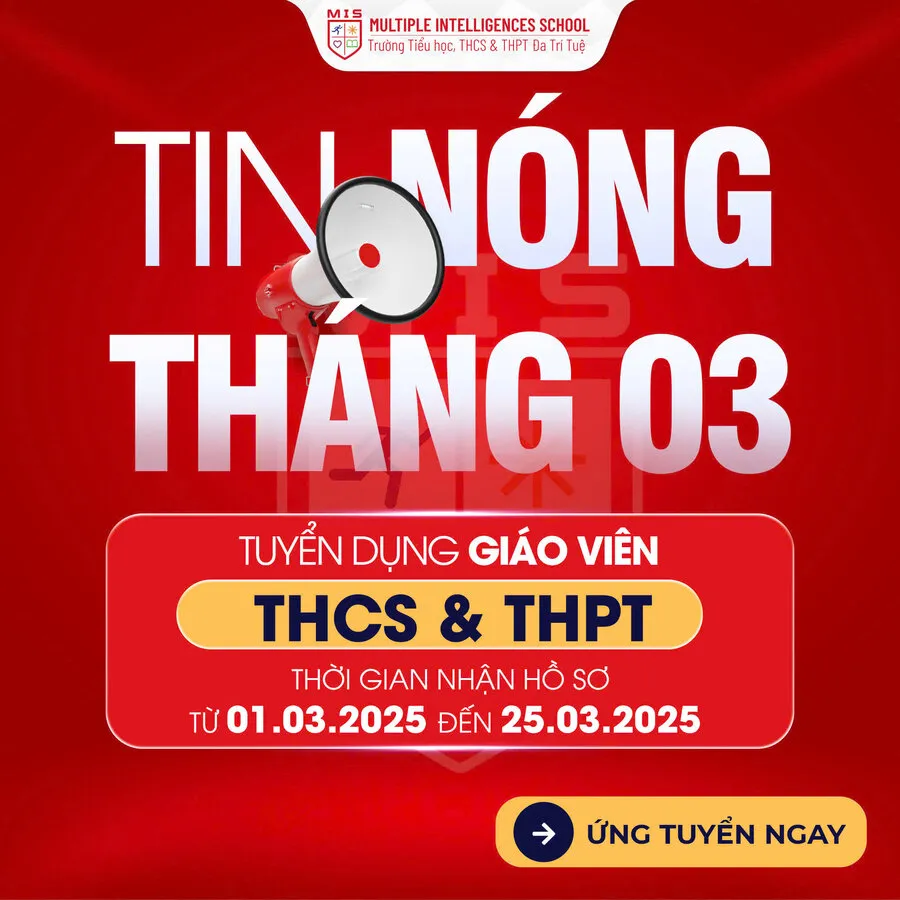 THÔNG BÁO TUYỂN DỤNG THCS & THPT NĂM HỌC 2025-2026