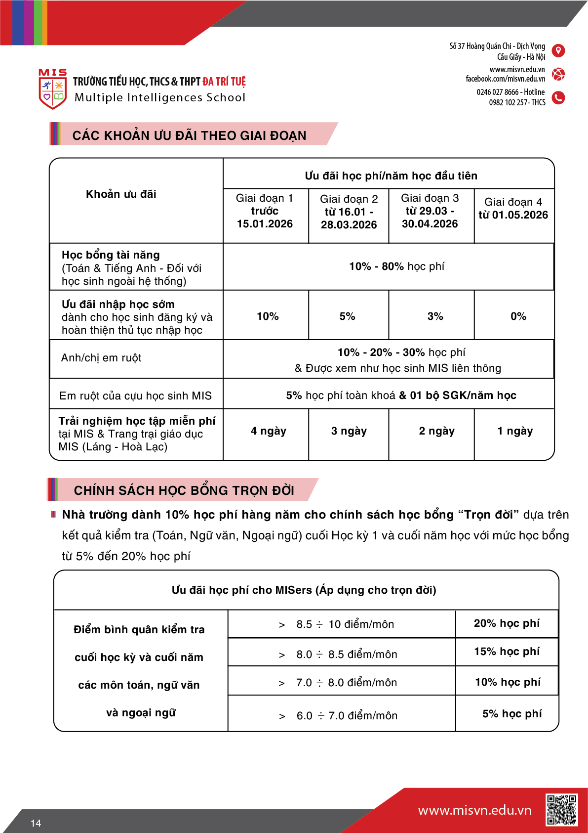 Thông tin tuyển sinh Trung học cơ sở năm học 2026-2027