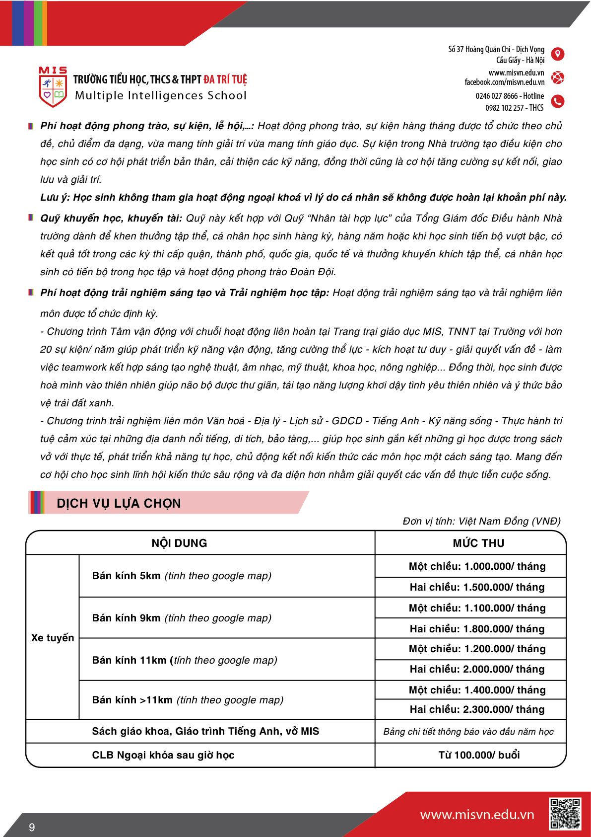 Thông tin tuyển sinh Trung học cơ sở năm học 2026-2027