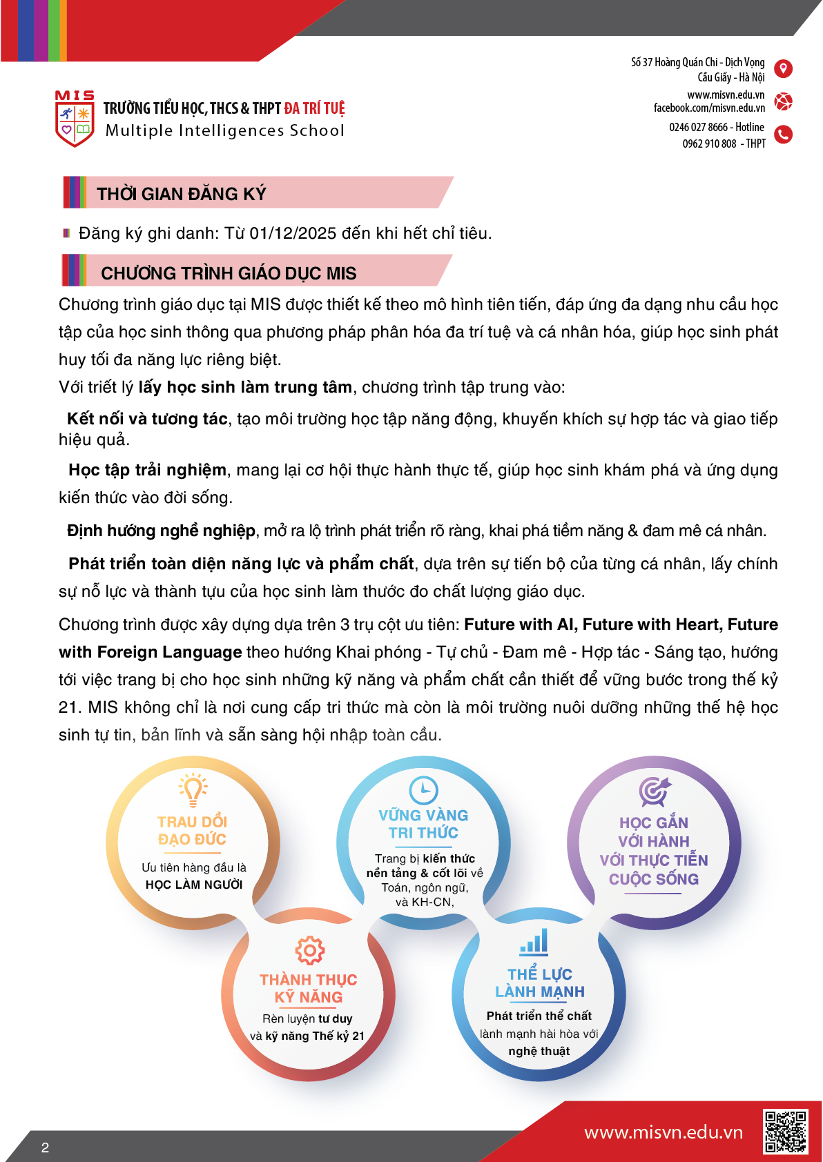 Thông tin tuyển sinh Trung học phổ thông năm học 2026-2027