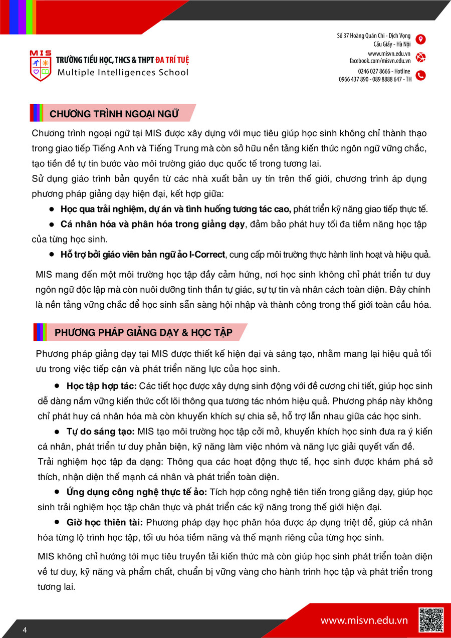 Thông tin tuyển sinh Tiểu học năm học 2026-2027