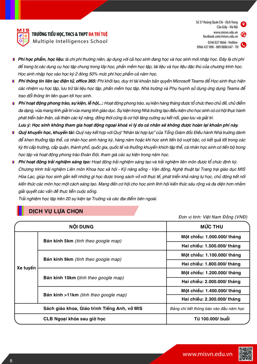 Thông tin tuyển sinh Tiểu học năm học 2026-2027