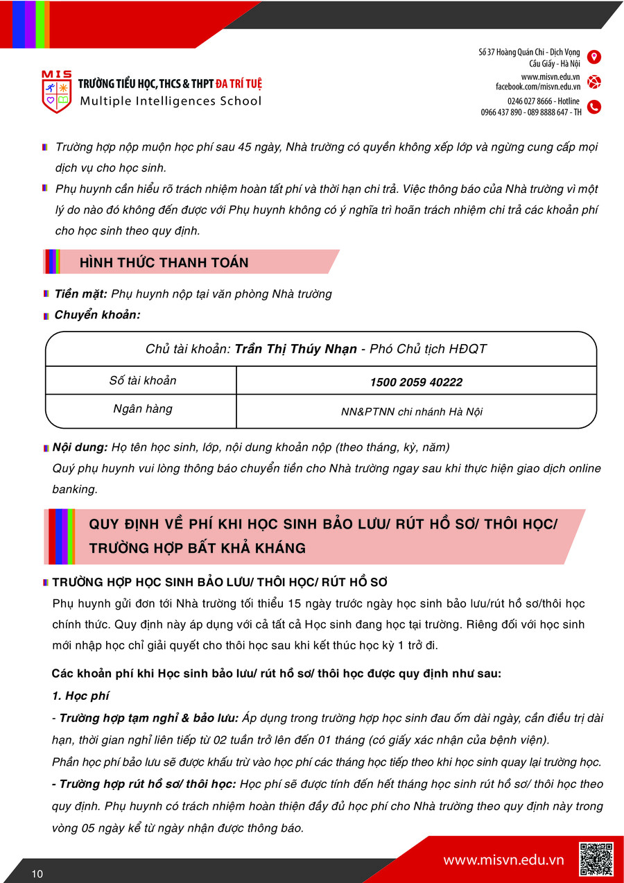 Thông tin tuyển sinh Tiểu học năm học 2026-2027